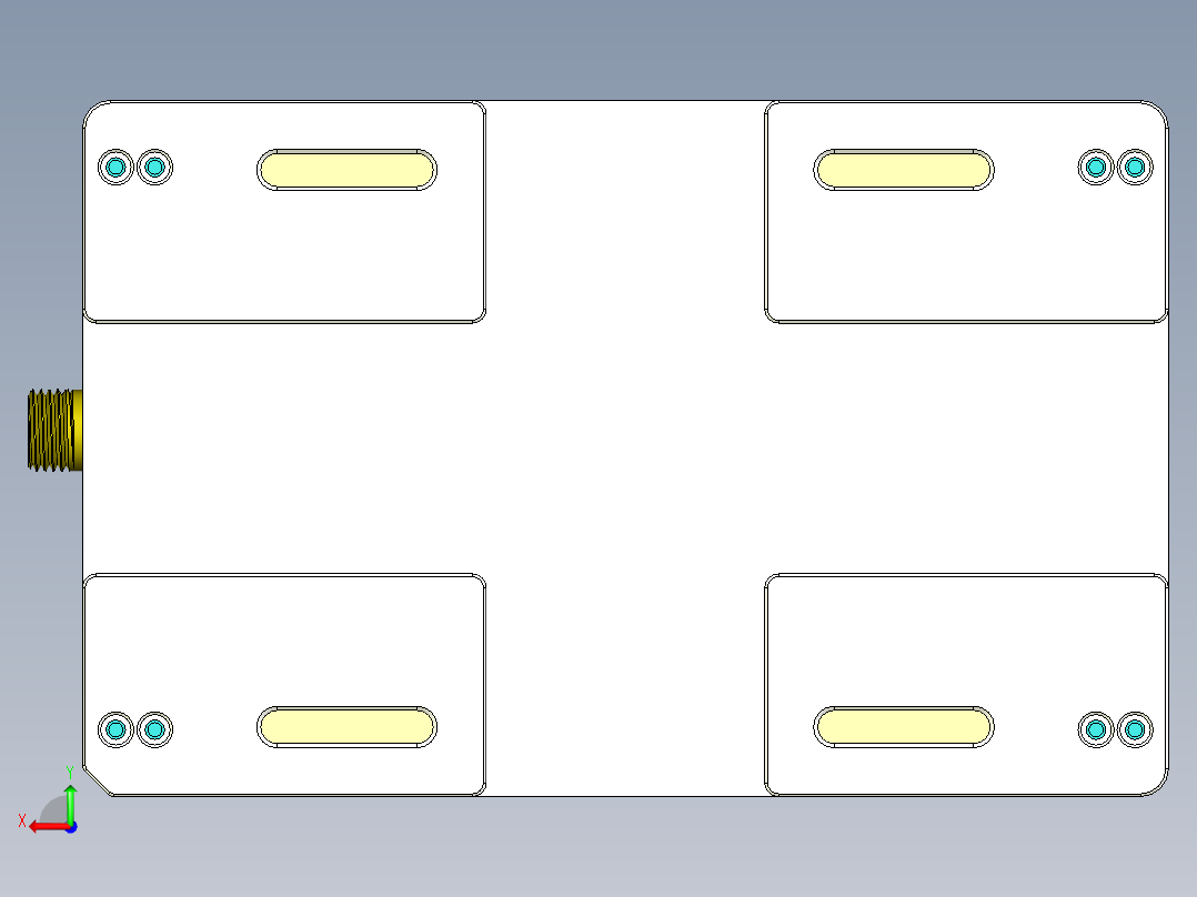 铝制笔记本C壳铣内腔治具模型后视图