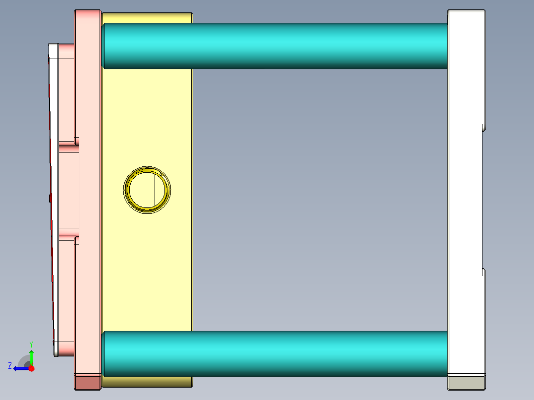 铝制笔记本C壳铣内腔治具模型右视图