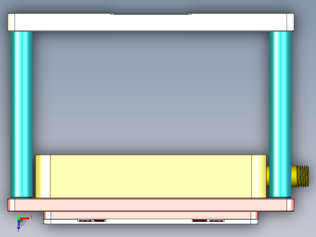 铝制笔记本C壳铣内腔治具模型俯视图