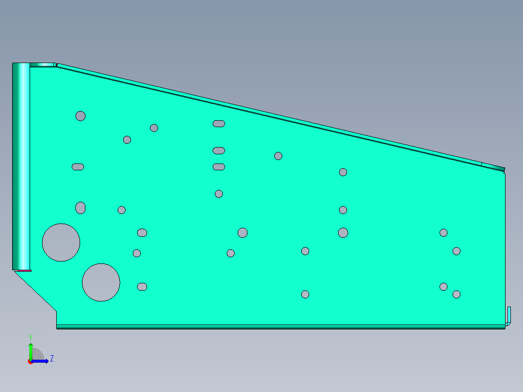 蓄电池支架总成左视图