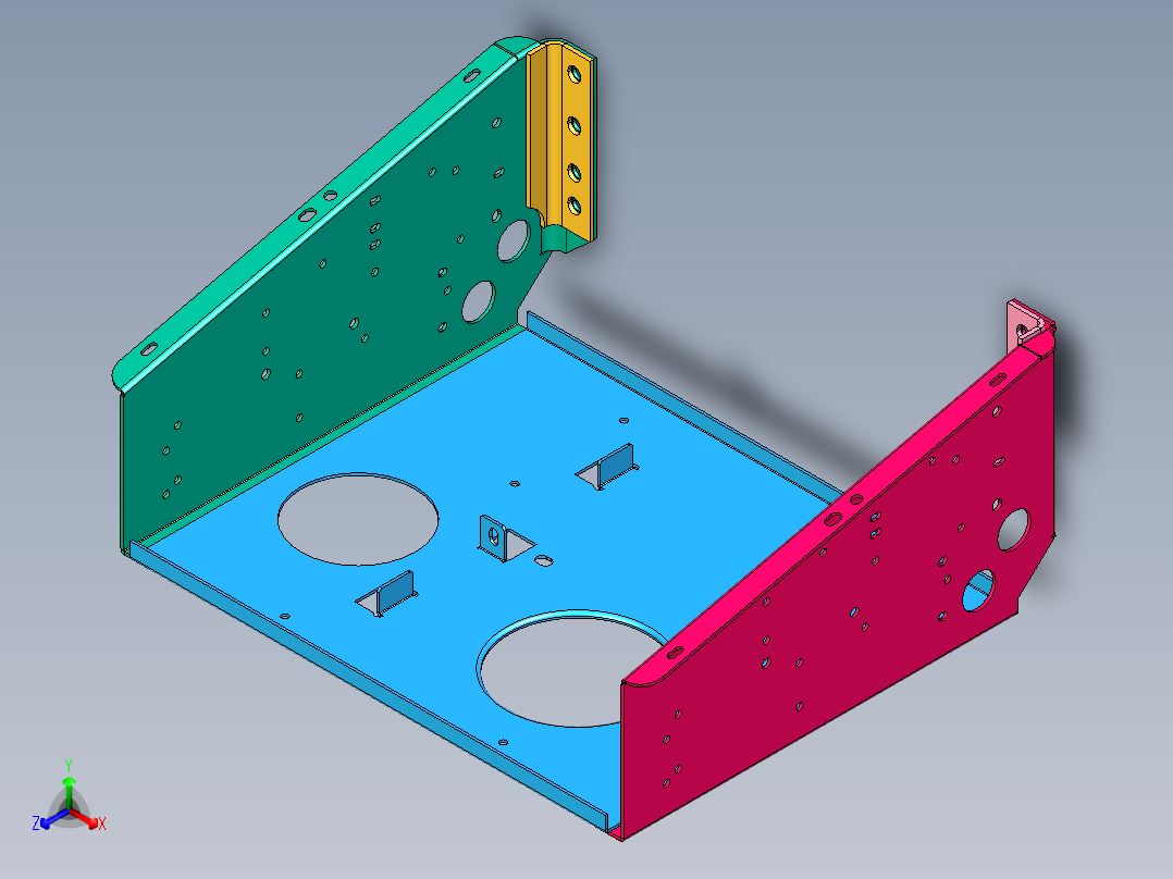 蓄电池支架总成正等轴测图