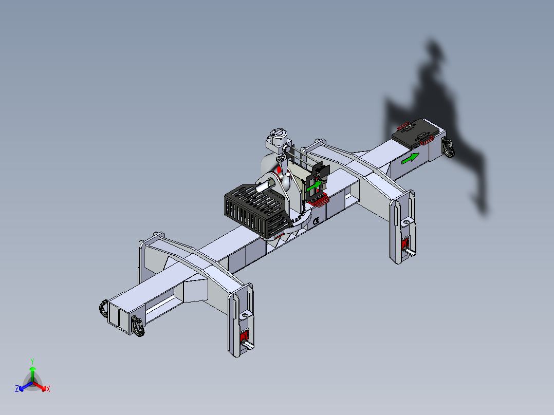 机动轧机提升梁 20T正等轴测图