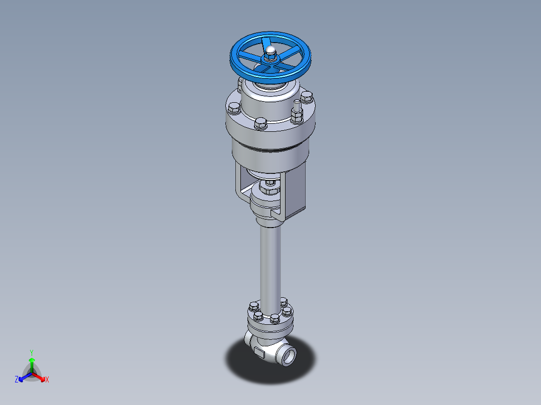 DN15气动低温截止阀正等轴测图