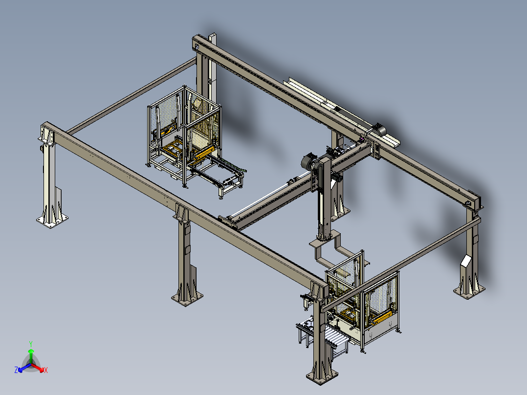 龙门桁架机械手正等轴测图