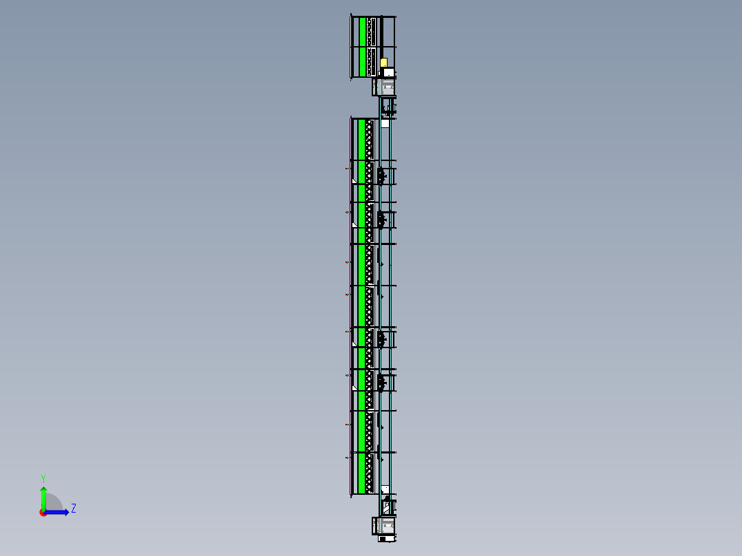 倍速链生产线（车位锁倍速链组装流水线）左视图