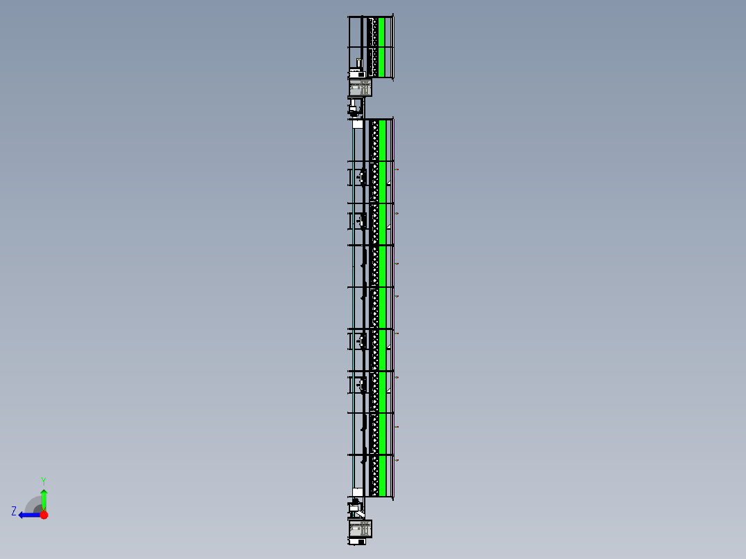 倍速链生产线（车位锁倍速链组装流水线）右视图