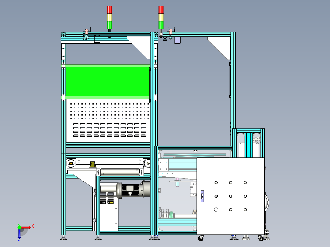 倍速链生产线（车位锁倍速链组装流水线）俯视图