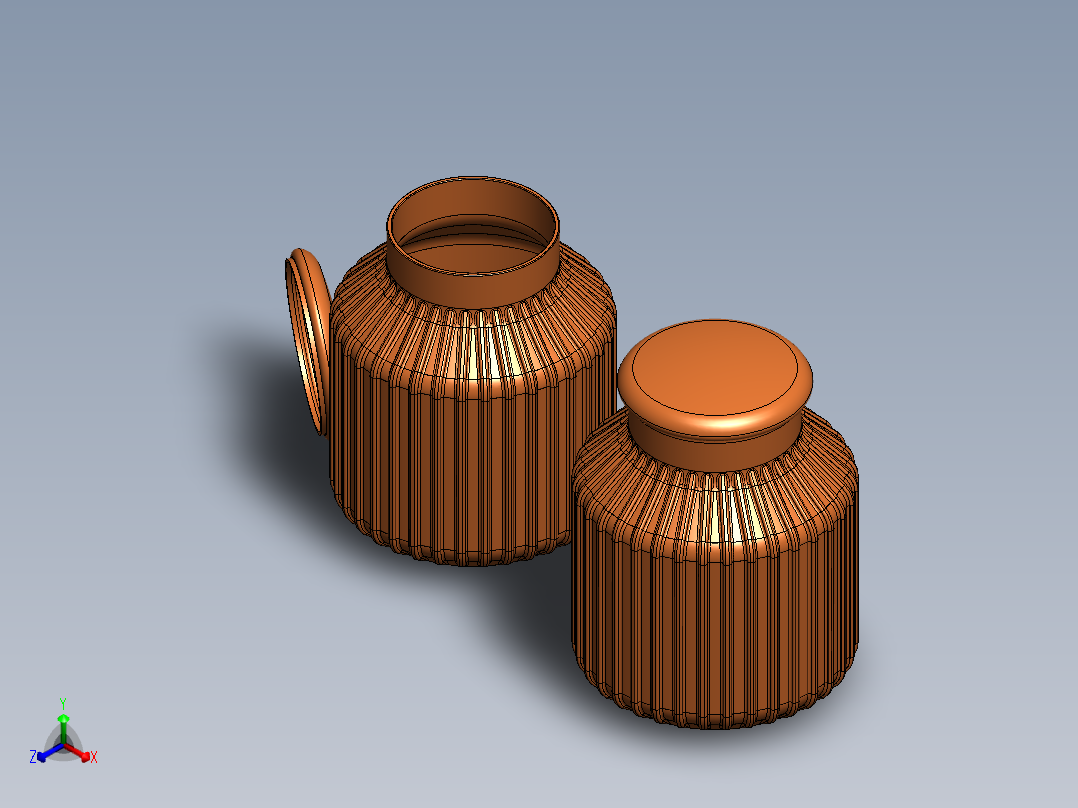 瓶子、罐子、桶(102)正等轴测图