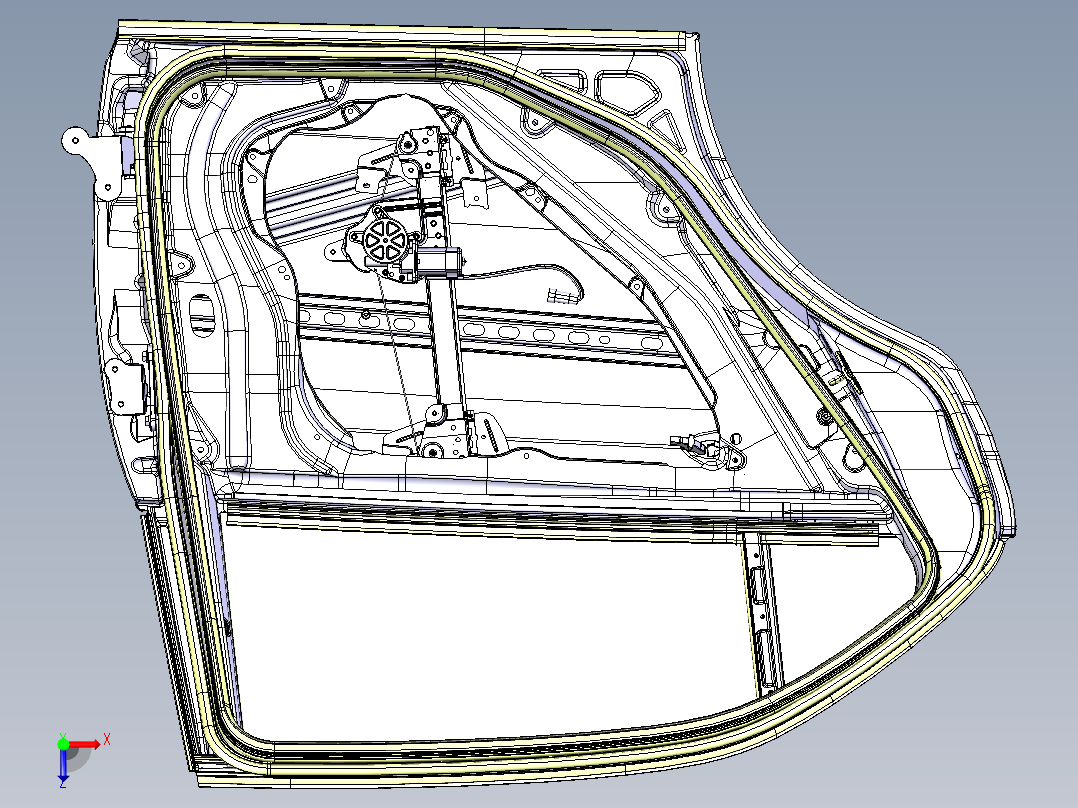 汽车车门及升降器总成设计 1760021俯视图