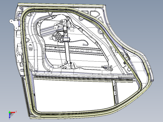 汽车车门及升降器总成设计 1760021俯视缩略图