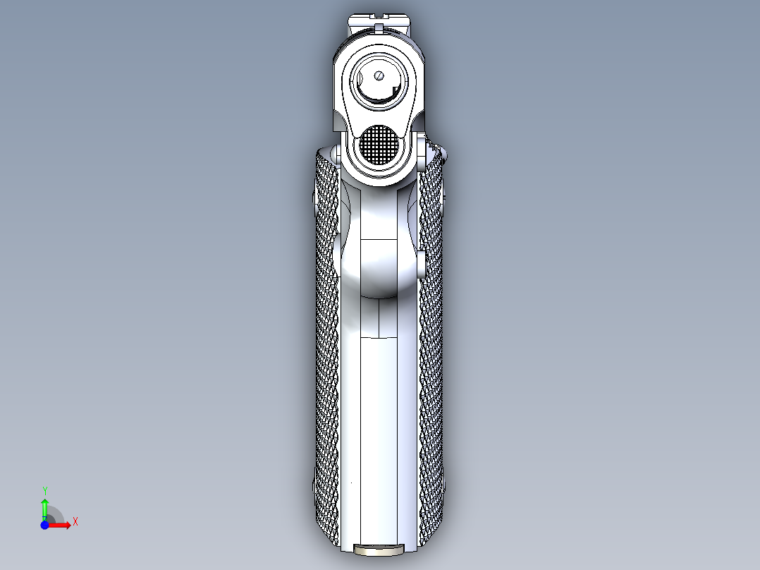 手枪左轮冲锋枪老式狙击步枪设计3D图纸colt-45-automatic-1911a1-redux SW stp igs前视图