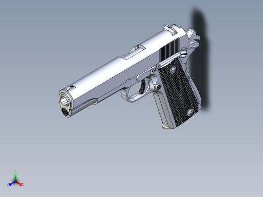 手枪左轮冲锋枪老式狙击步枪设计3D图纸colt-45-automatic-1911a1-redux SW stp igs正等轴测缩略图
