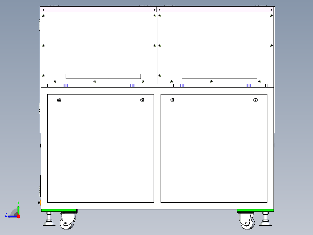 非标装配设备外框总成设计右视图