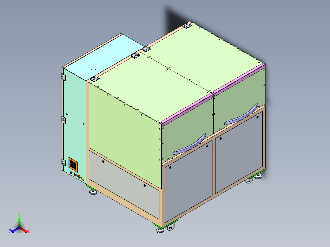 非标装配设备外框总成设计正等轴测图