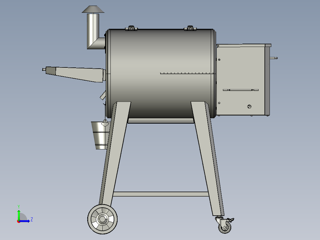 庭院别墅木炭烧烤架左视图