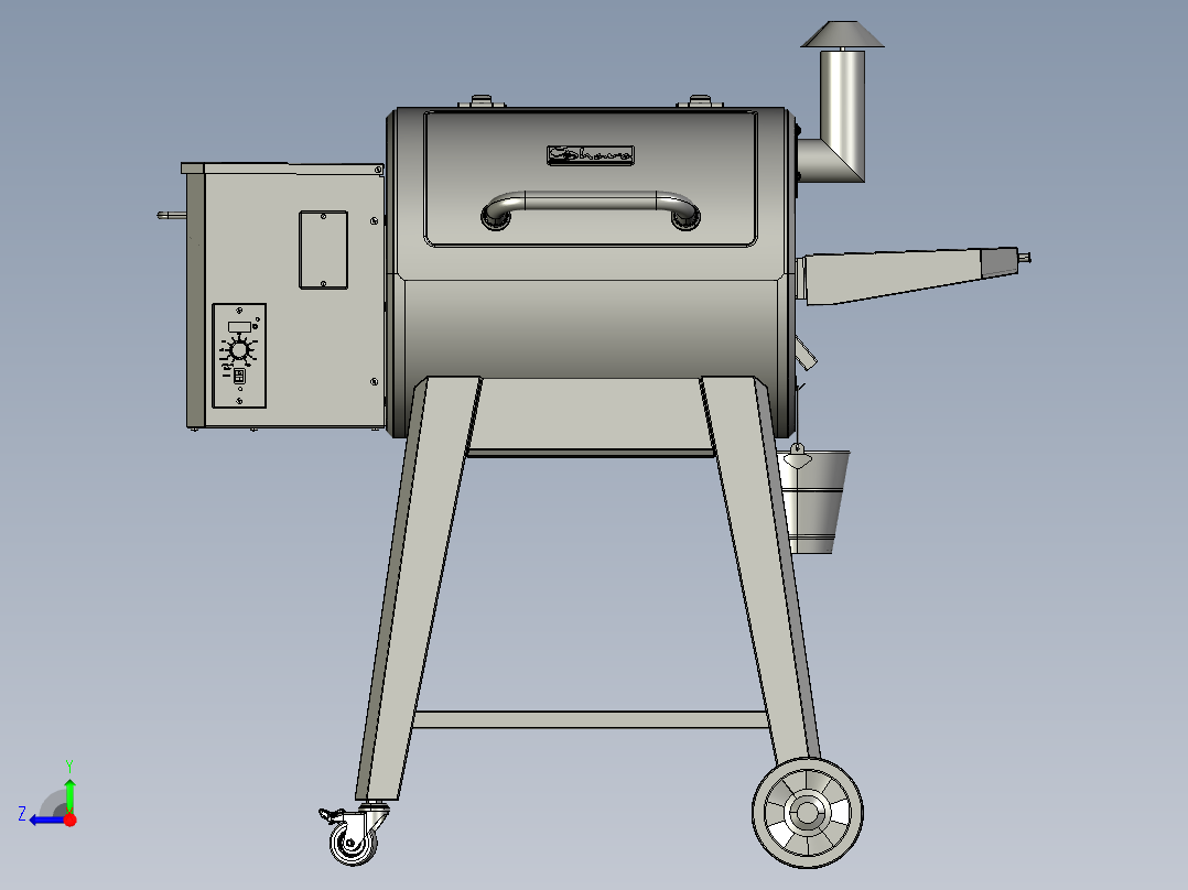 庭院别墅木炭烧烤架右视图