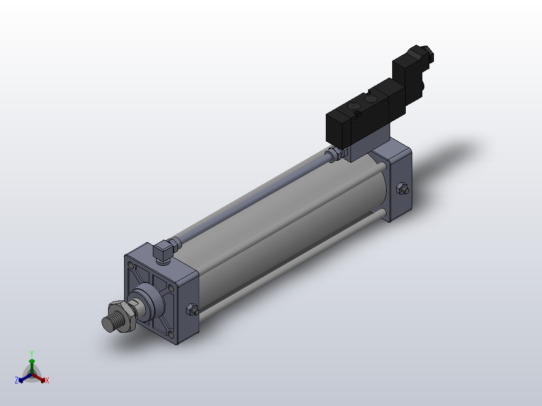 10A-5V系列无给油润滑气缸(通电时推式)[10A-5 SD 80 B 300 SD]主视图
