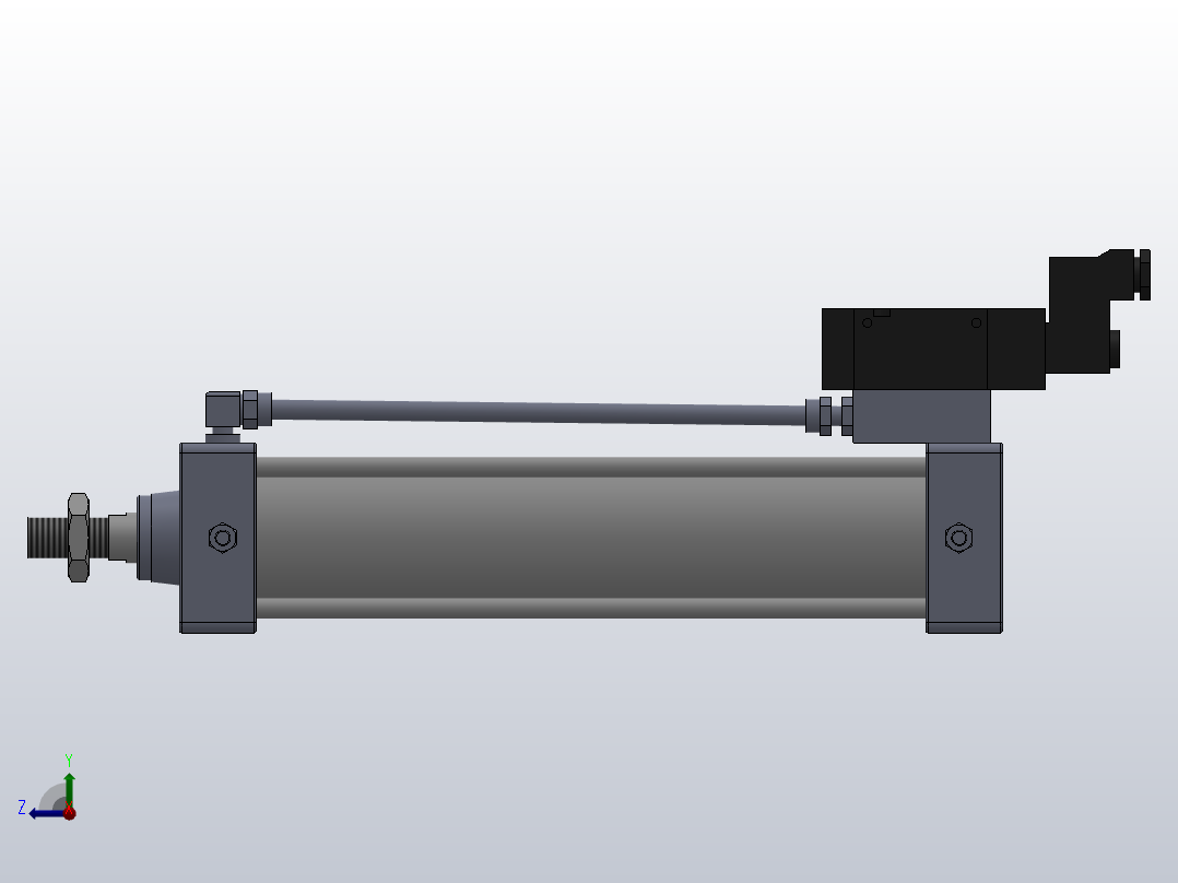 10A-5V系列无给油润滑气缸(通电时推式)[10A-5 SD 80 B 300 SD]右视图