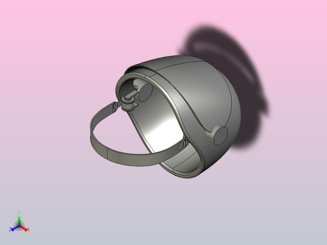 恒力张紧头盔正等轴测图