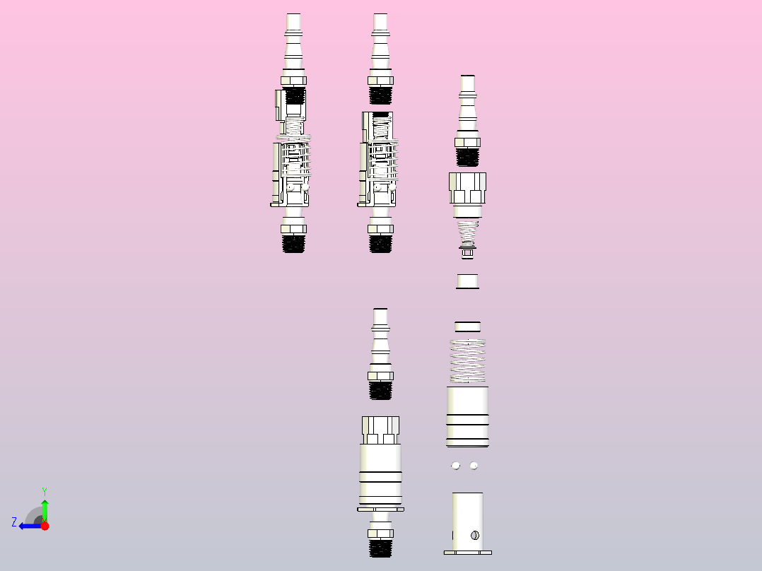 1-4 BSPT气动航空联轴器右视图