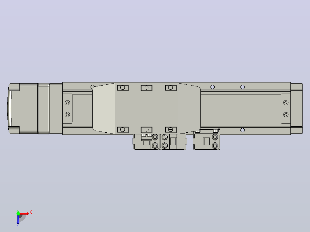 GTH4-L#-50-BM-M05-C3 GTH4内嵌式螺杆滑台 电机后折 TOYO模组俯视图