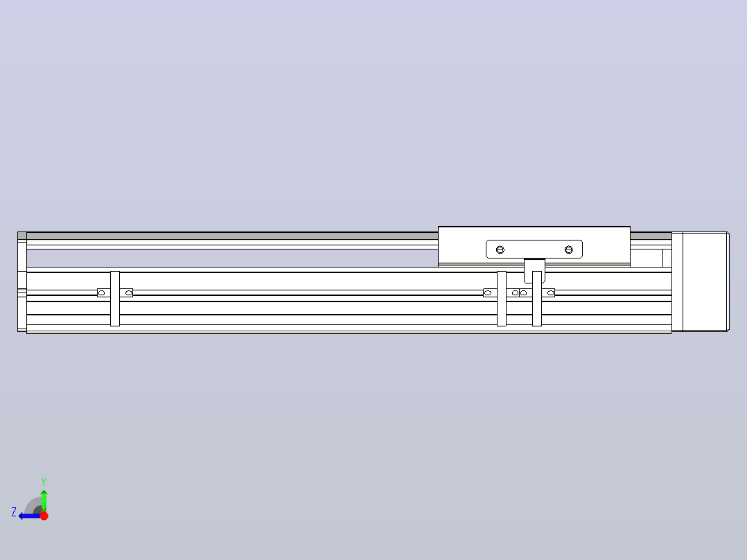 MTH14标准螺杆滑台[MTH14-L#-250-BL-P20-C3]右视图