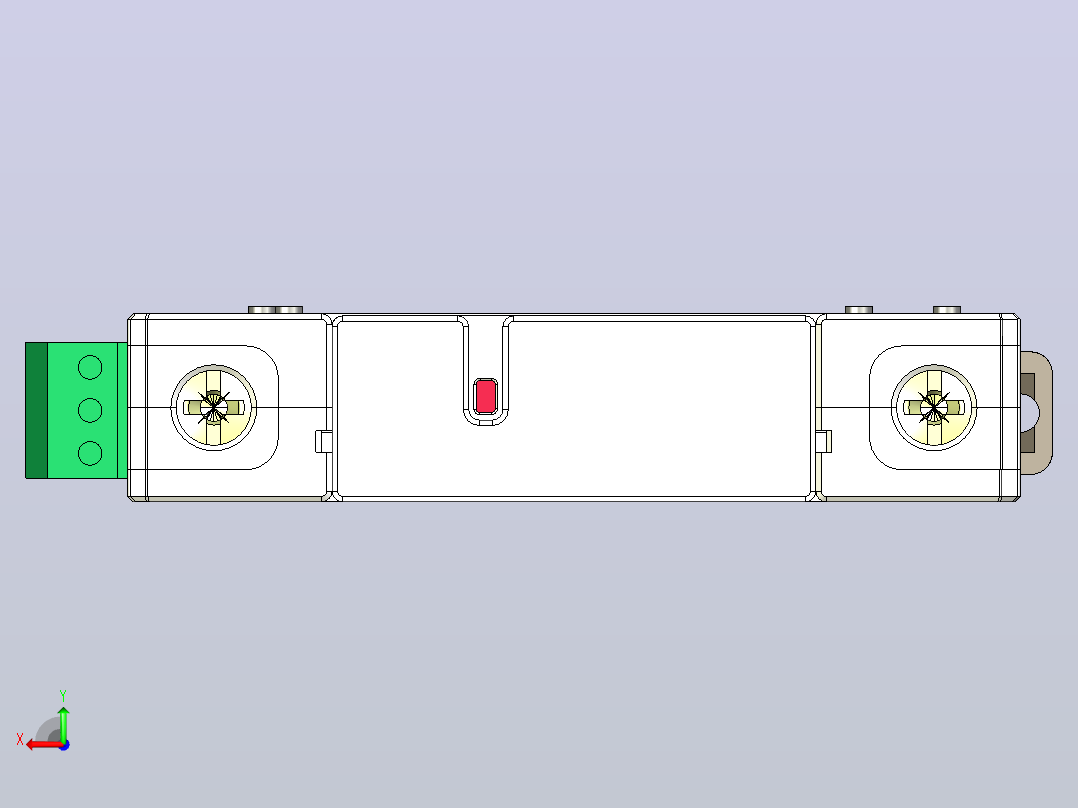 NU5-II-F 20-40-65 1P电涌保护器三维模型202307后视图