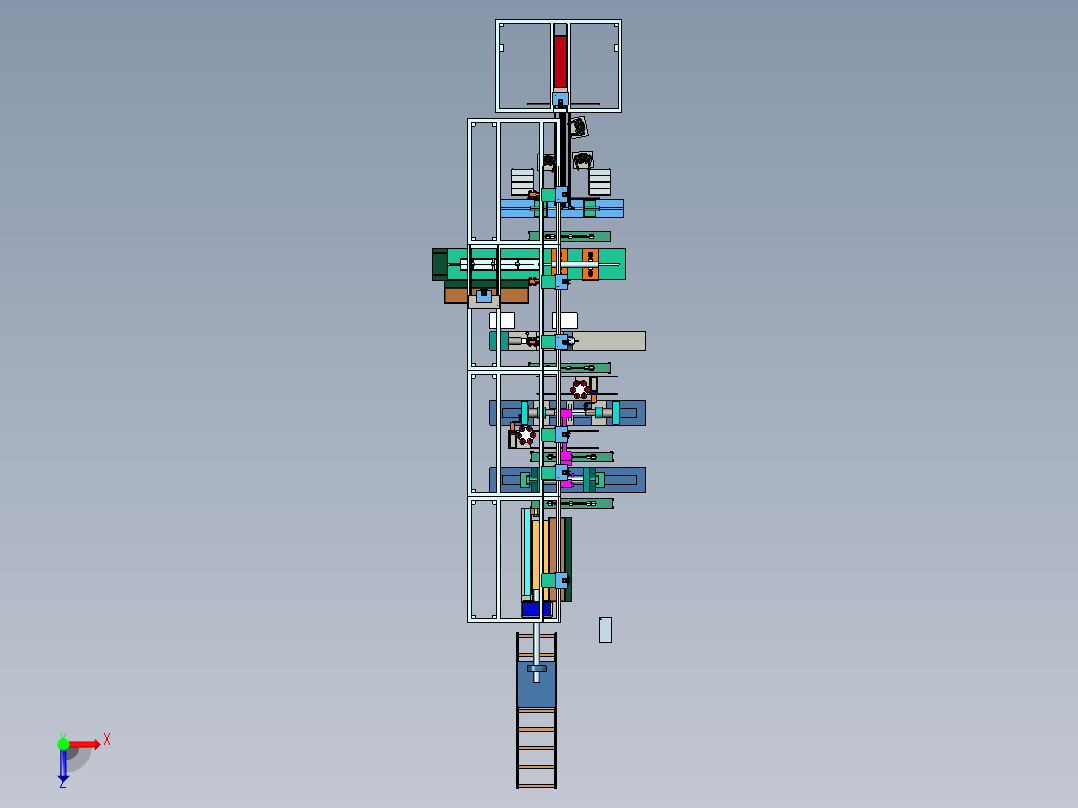 自动托辊生产流水线（UG）俯视图