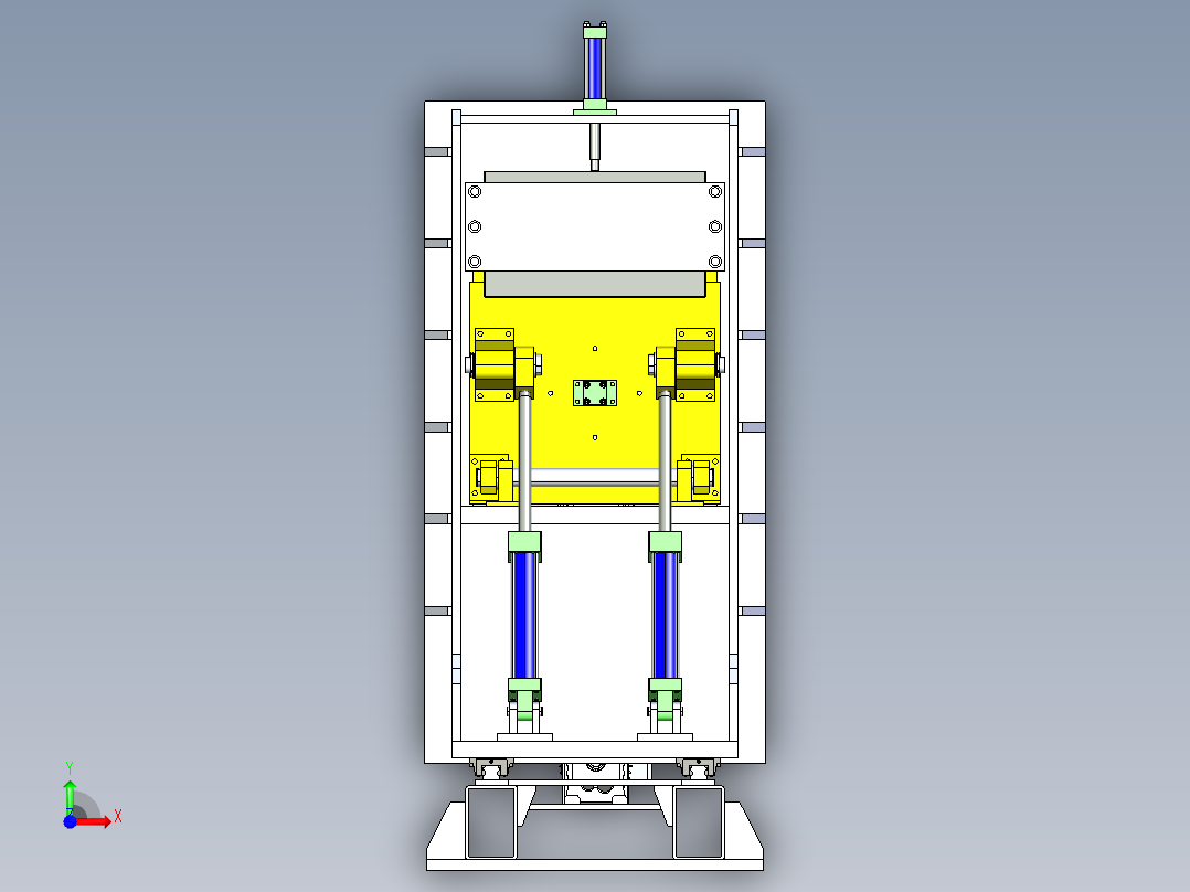 热水器筒体顶盖压装机step前视图
