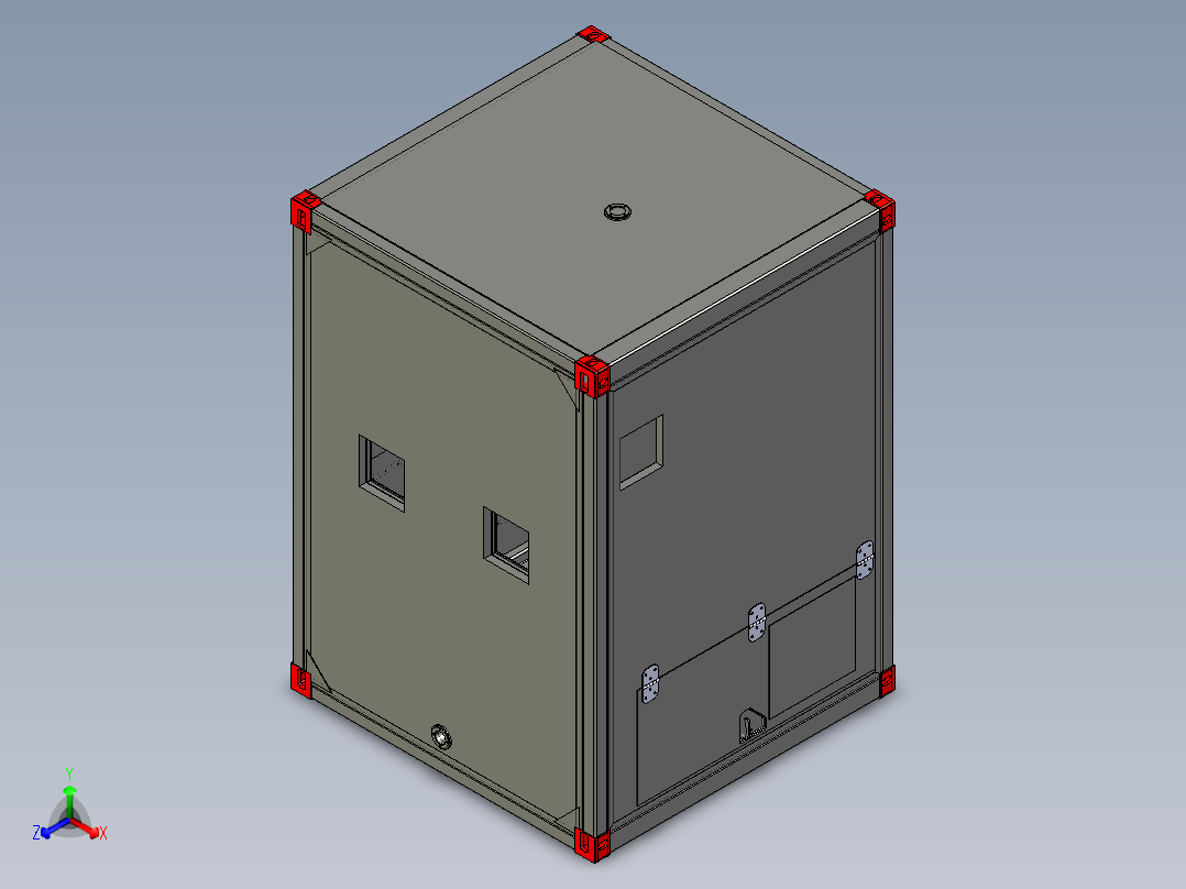 屏蔽箱正等轴测图