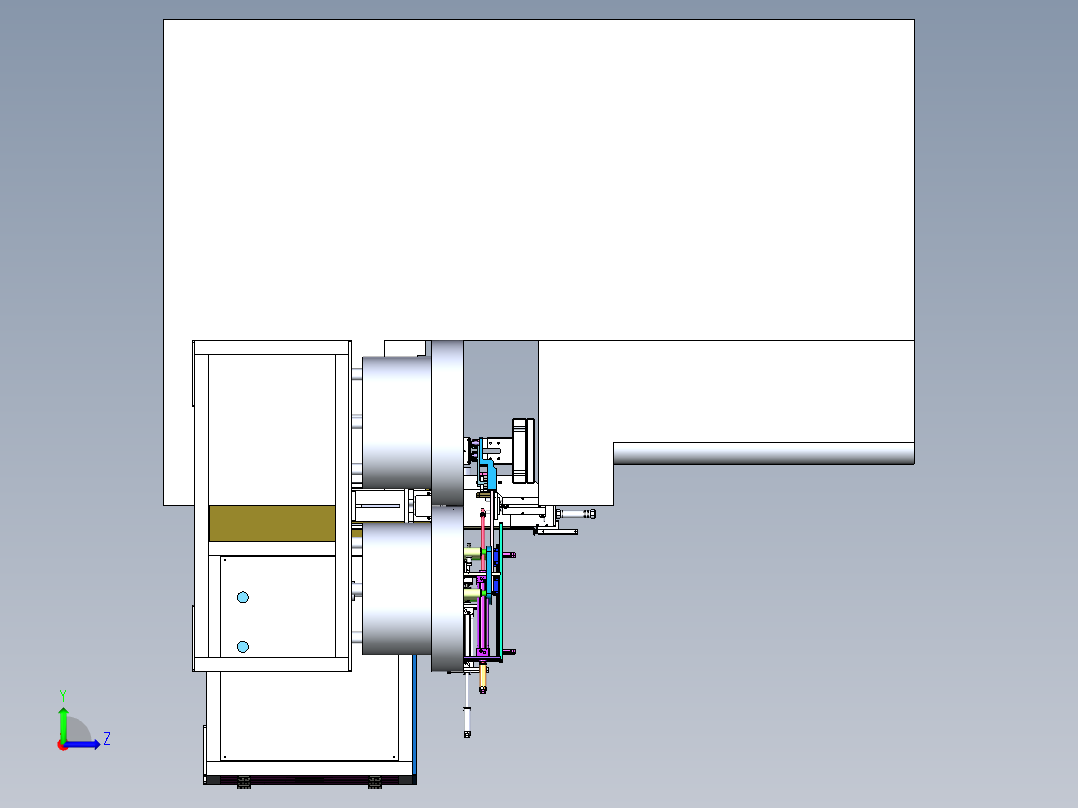 挤压-车削成型机（整机）左视图