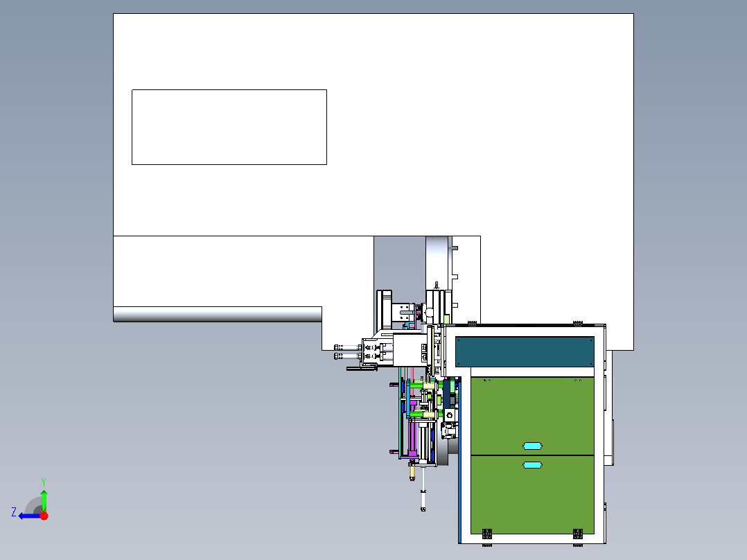 挤压-车削成型机（整机）右视图