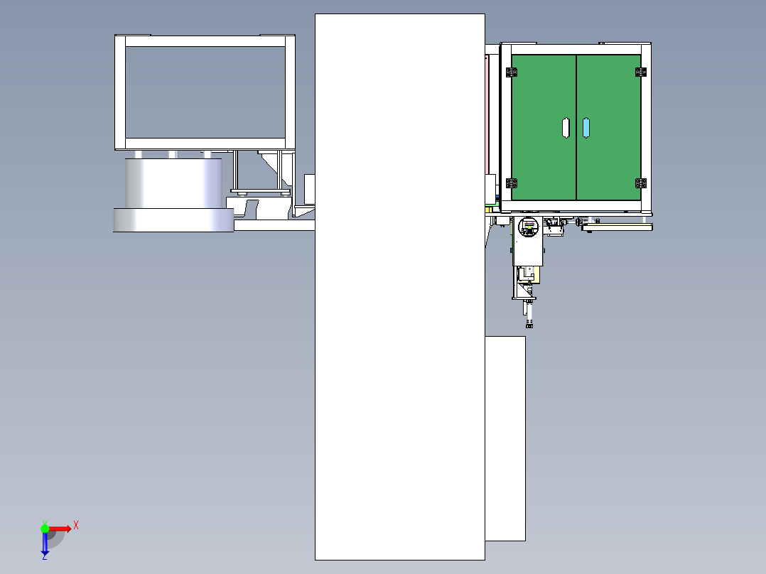 挤压-车削成型机（整机）俯视图