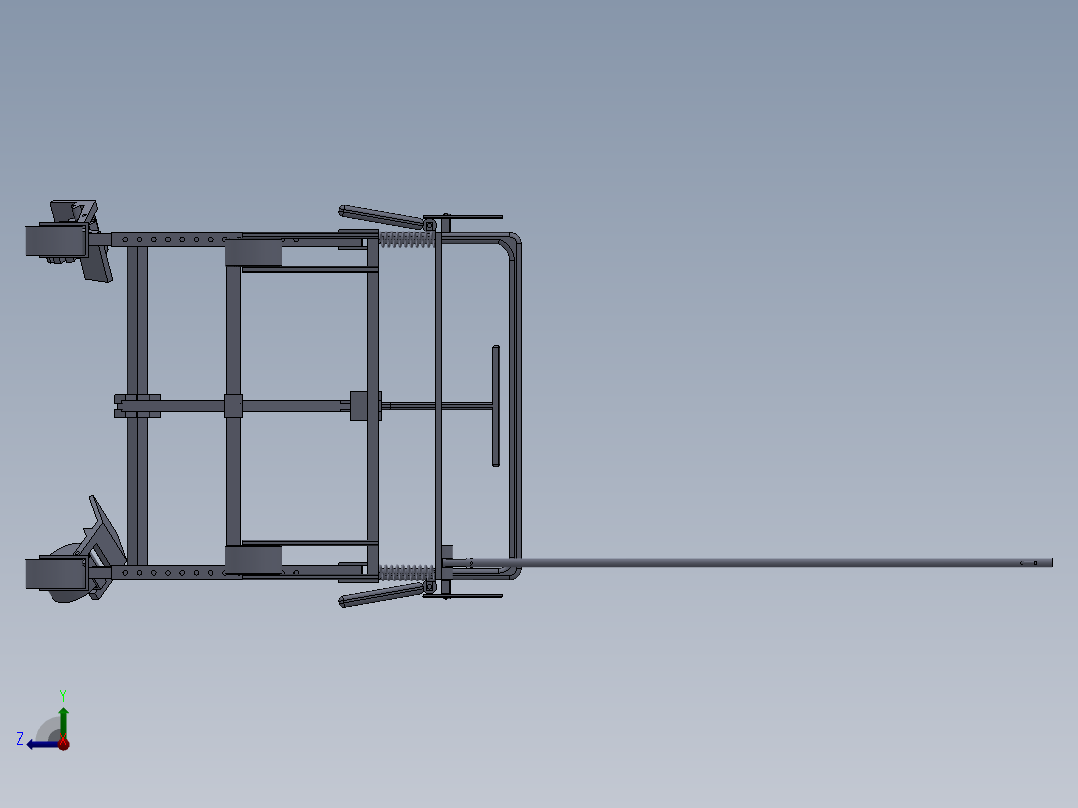JX369-救护担架车的设计【含三维SolidWorks+文档】右视图