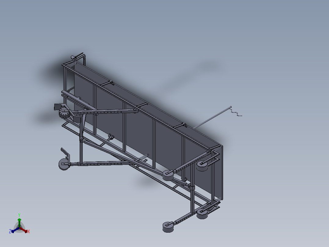 JX369-救护担架车的设计【含三维SolidWorks+文档】正等轴测图