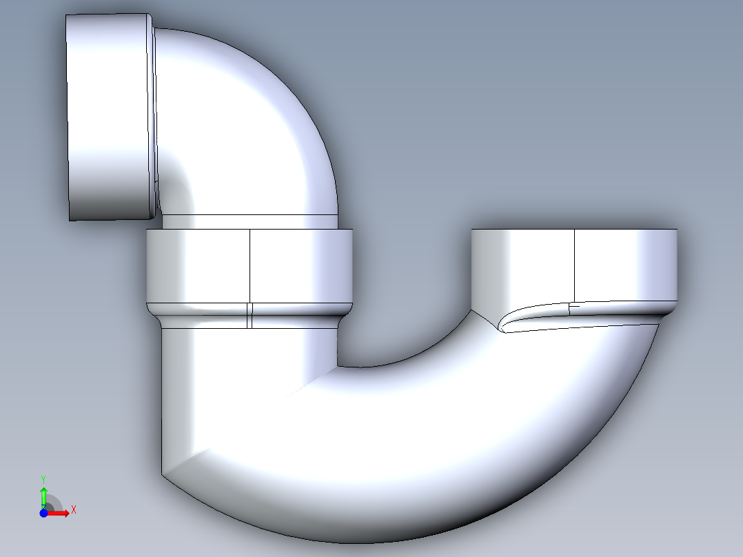 船舶管路系统S27_SeaDrainPLUS_P-Trap-SxS_37E172001_1-1-2in Sea Drain Plus - P-Trap-SxS前视图