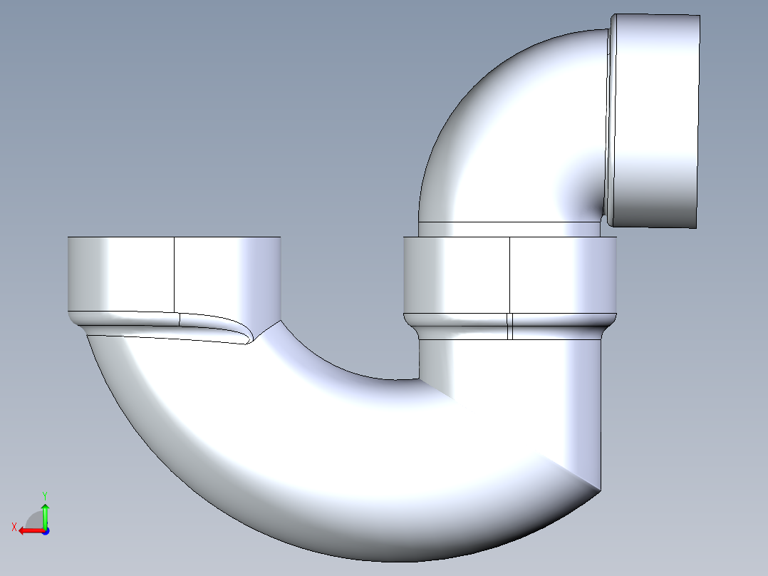 船舶管路系统S27_SeaDrainPLUS_P-Trap-SxS_37E172001_1-1-2in Sea Drain Plus - P-Trap-SxS后视图