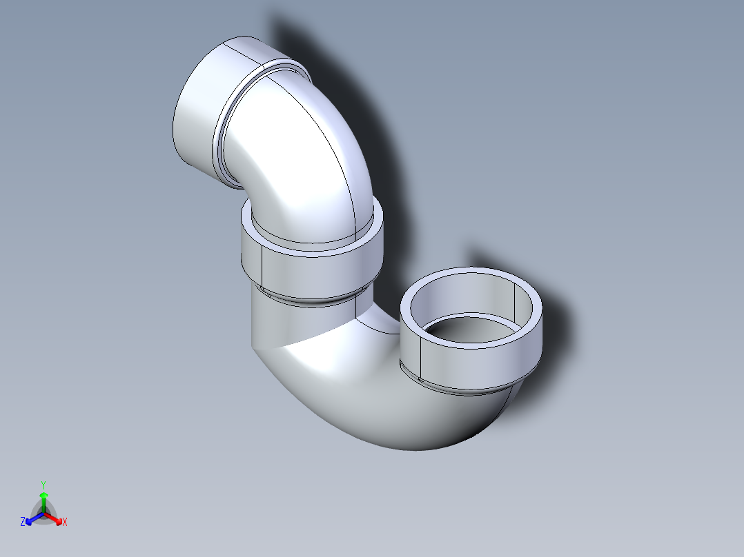船舶管路系统S27_SeaDrainPLUS_P-Trap-SxS_37E172001_1-1-2in Sea Drain Plus - P-Trap-SxS正等轴测图