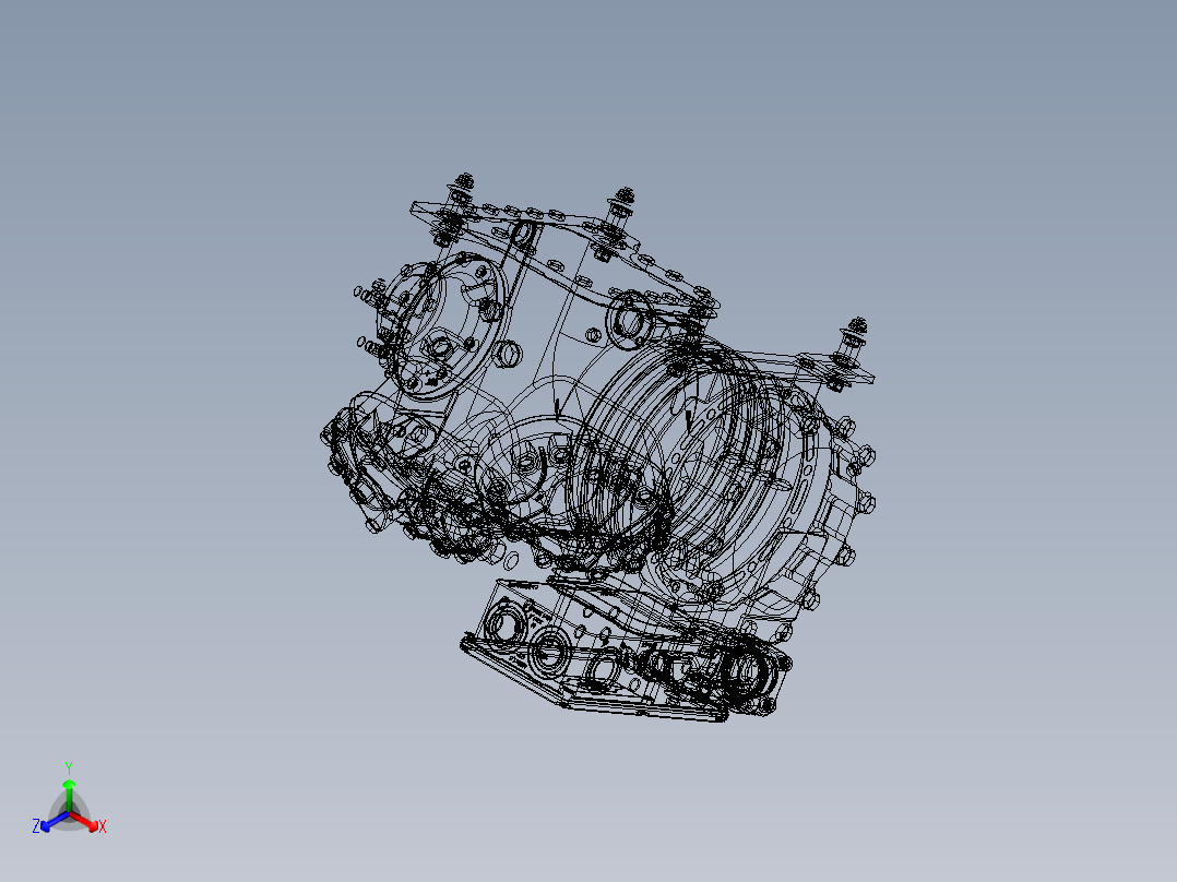 半封闭往复式压缩机--stp ipt正等轴测图