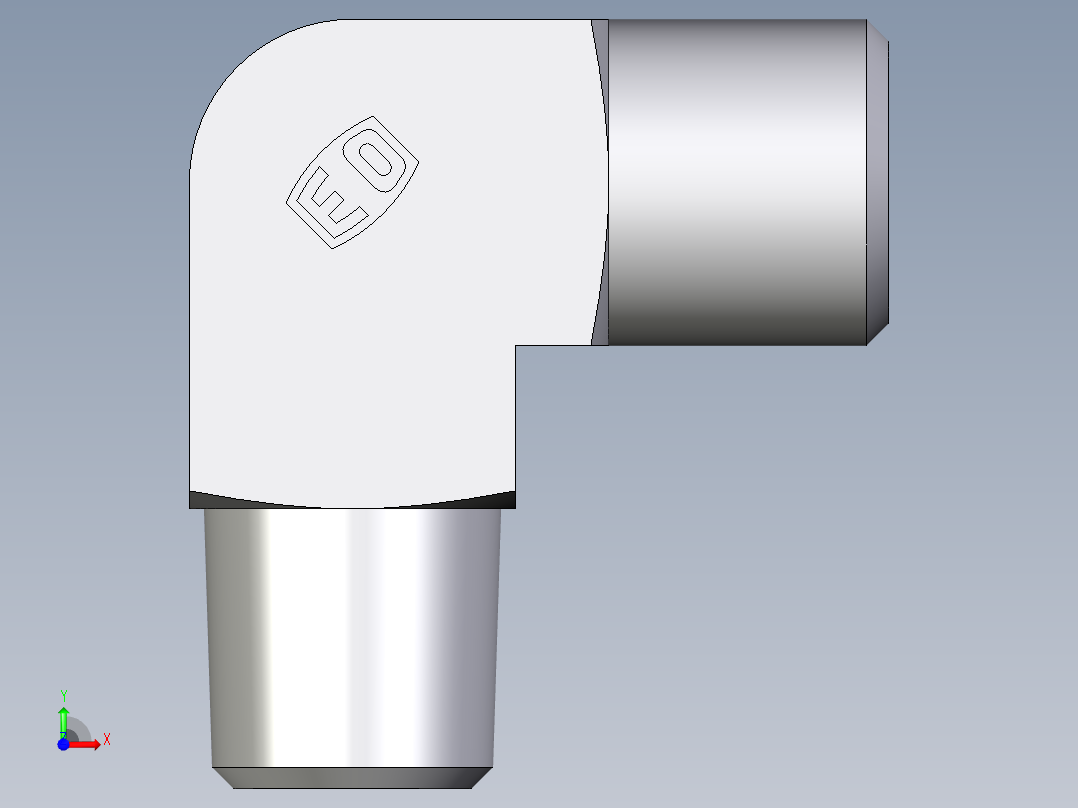 卡套式工业通用硬管接头EO_Male_stud_elbow_WE06SMCFX前视图