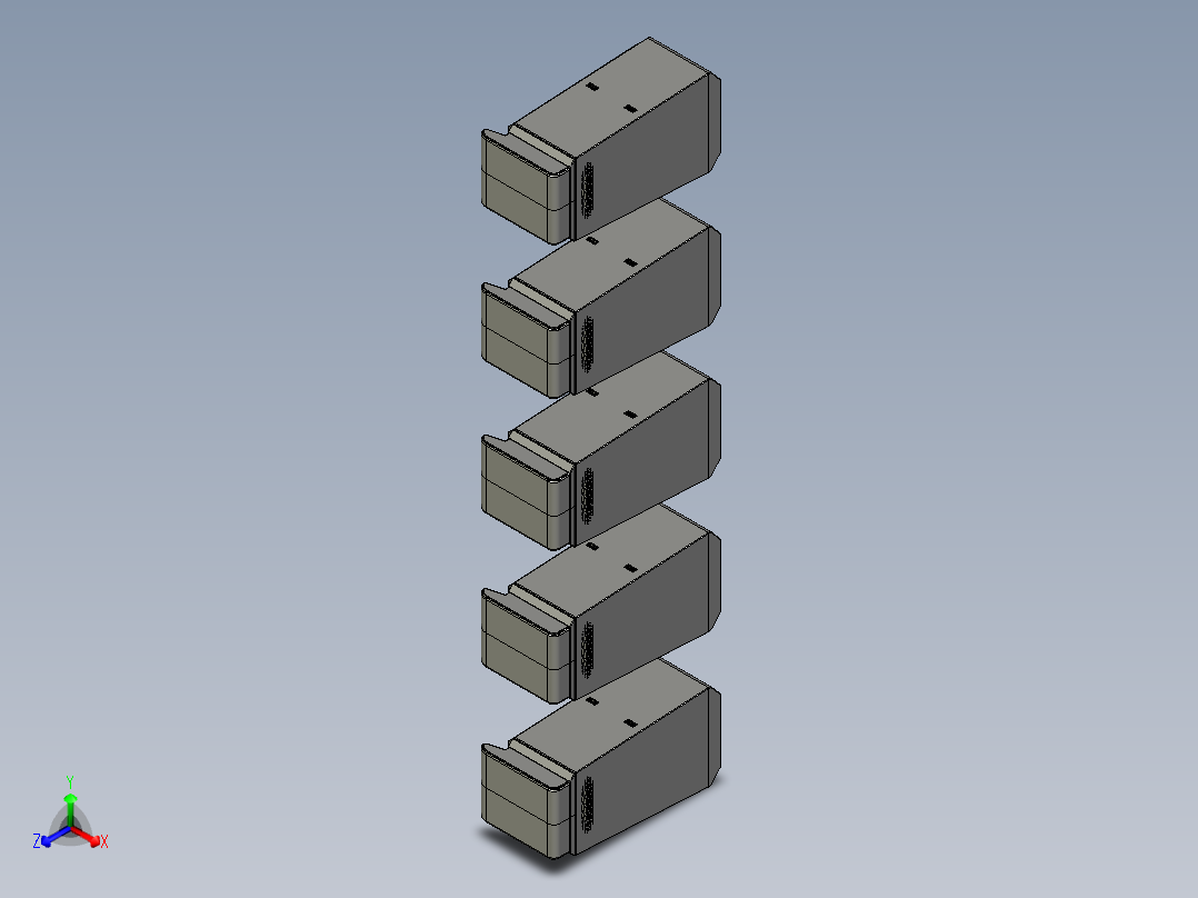 智能垃圾分类回收箱正等轴测图
