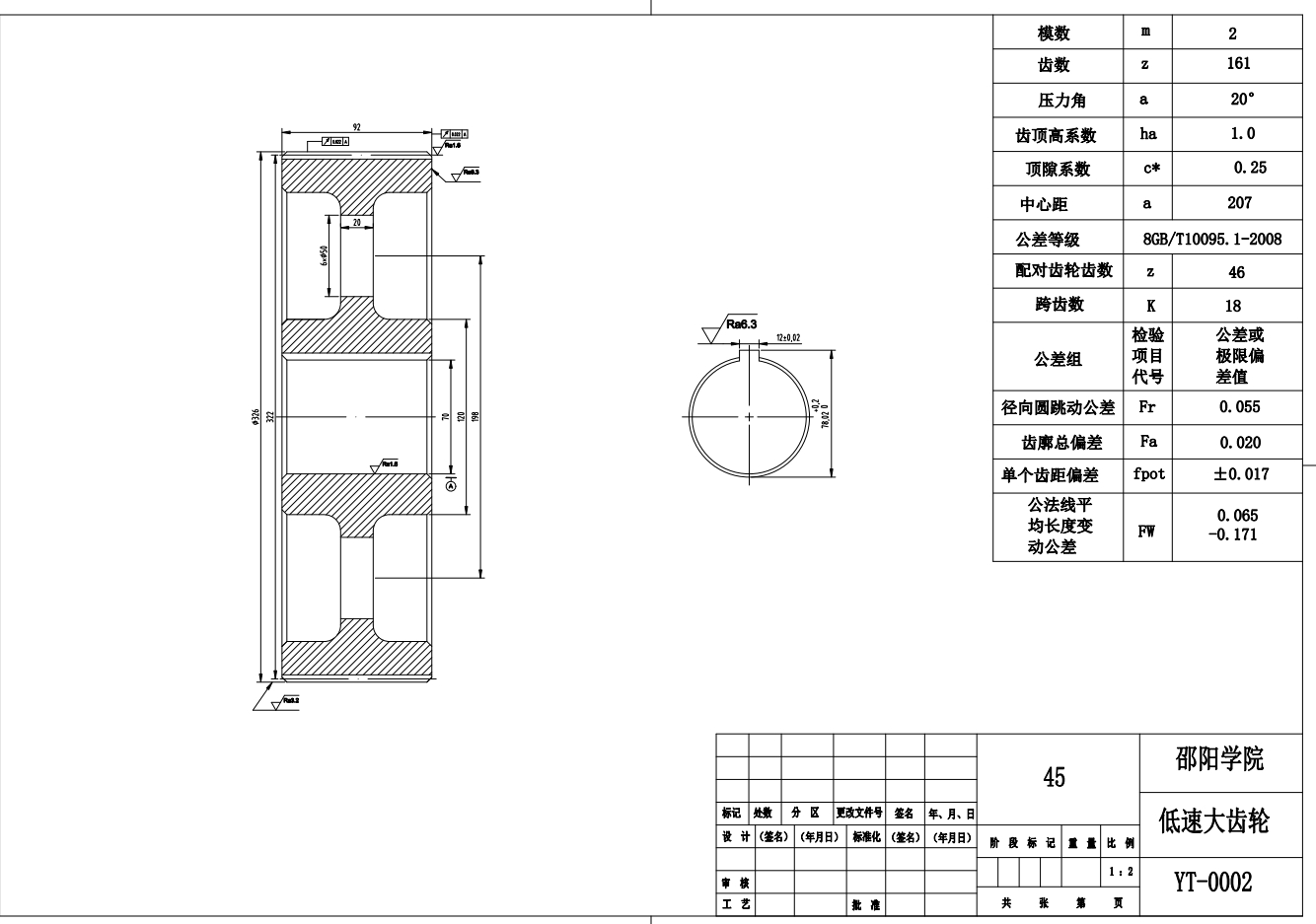 二级减速器图纸
