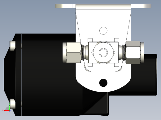 不锈钢单片式40G系列三通球阀，0.35 Cv，6 mm管接头后视缩略图