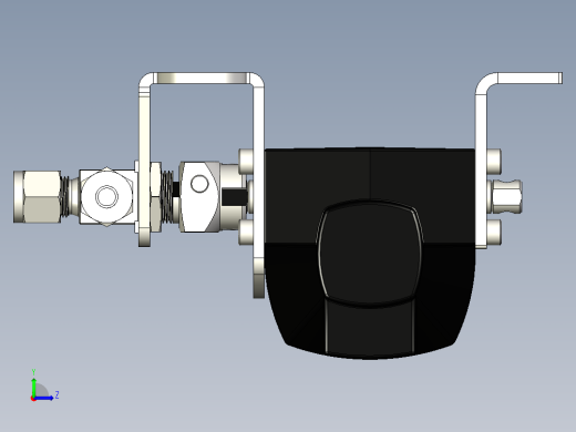 不锈钢单片式40G系列三通球阀，0.35 Cv，6 mm管接头左视缩略图