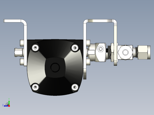 不锈钢单片式40G系列三通球阀，0.35 Cv，6 mm管接头右视缩略图