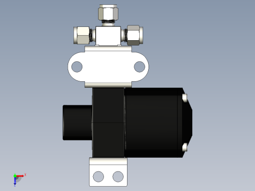不锈钢单片式40G系列三通球阀，0.35 Cv，6 mm管接头俯视缩略图