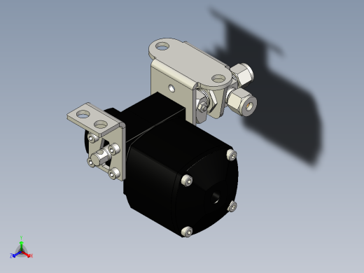 不锈钢单片式40G系列三通球阀，0.35 Cv，6 mm管接头正等轴测缩略图