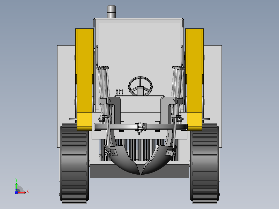 苗圃移栽机车体三维图前视图