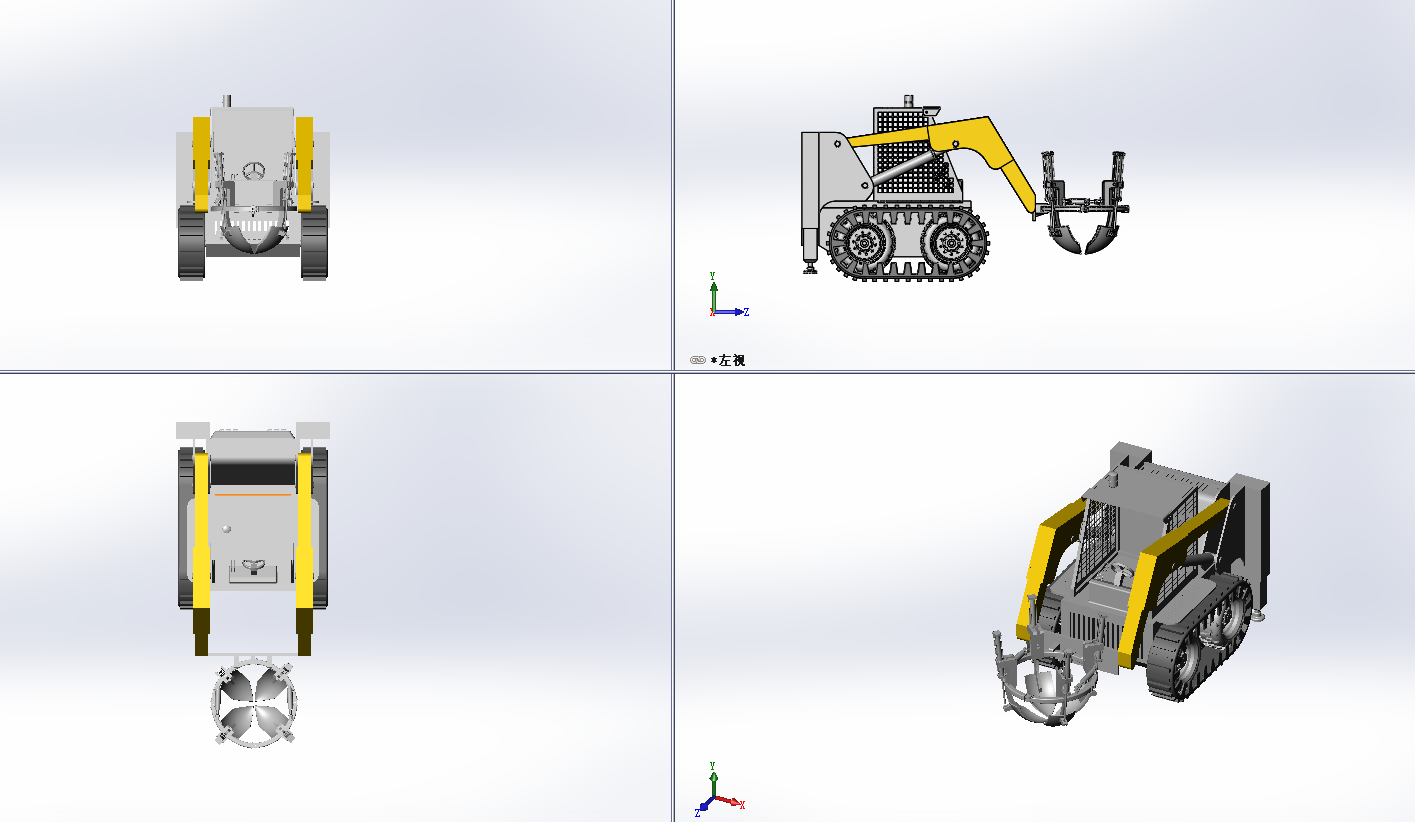 苗圃移栽机车体三维图