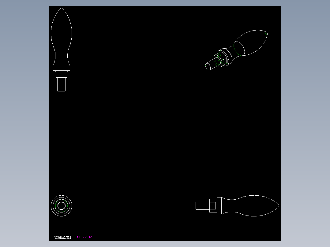 把手(迴轉)1002-2D多系列多零件图纸模型
